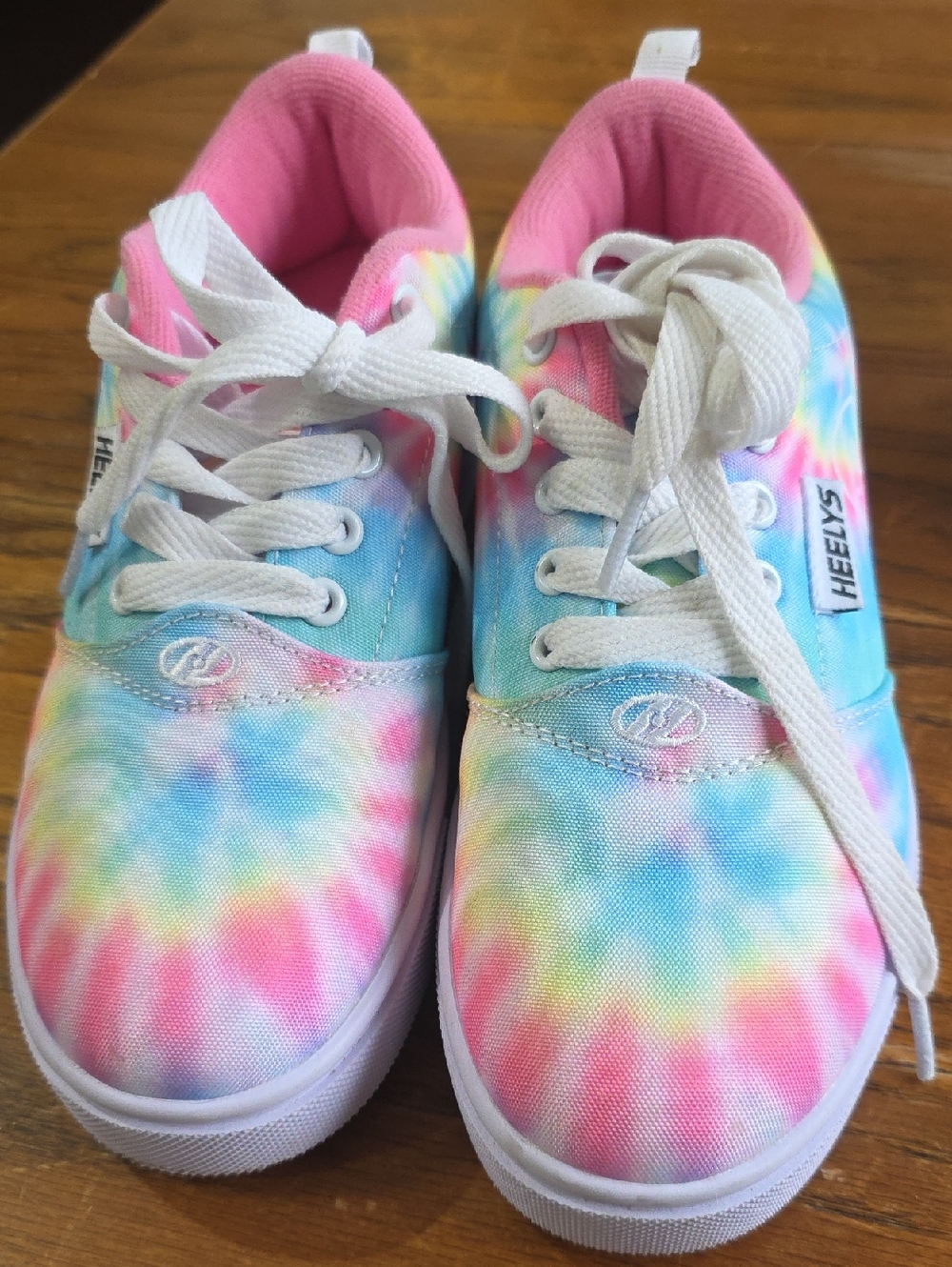 Heelys Kids Tie-Dye Pastel Skate Sneakers - Pink, Blue, Yellow Size 5
